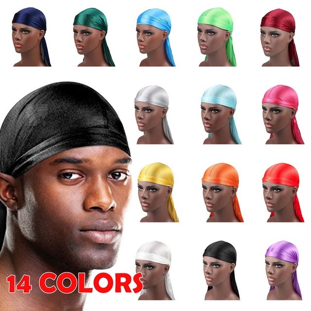 Sedoso Durag cabelo bandanas para homens e mulheres, Hiphop